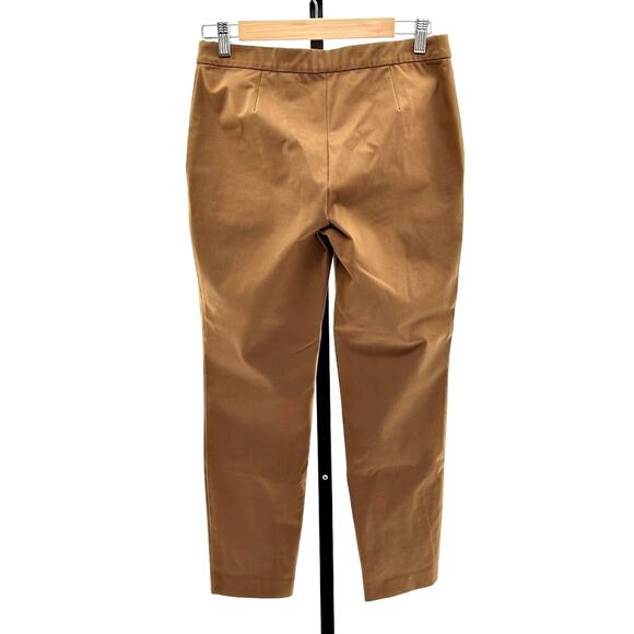 Theory Pull On Brown Elastic Waist Straight Leg Pant Trouser Sz 4 MSRP $129 - Picture 2 of 8